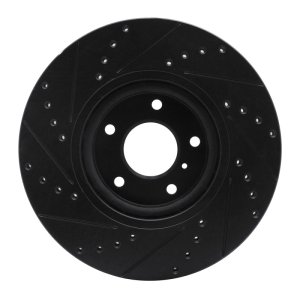 Infiniti FX35 Brake Rotor (1) - Front Right - R1 Concepts - Drilled & Slotted - Black - `03-`23